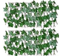Brise-vue extensible en faux lierre pour barrière de terrasse extérieure ou séparateur de pièce intérieur vert pour terrasse, jardin et balcon (B)