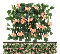 Brise-vue extensible pour décoration de pétunia artificiel | Clôture de feuilles artificielles pour balcon, cour, terrasse, parterre de fleurs, pelouse, escalier, mur, fenêtre