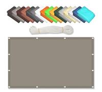Brise-vue extérieur avec œillets - Protection UV 2,1 x 2,4 m - Résistant au vent et aux intempéries - Avec cordes de 4 x 1,5 m - Taupe
