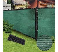 Brise-vue extérieur vert de 1,5 m x 15,2 m - Filet d'ombrage en maille pour clôture de jardin et arrière-cour et maillons en chaîne, idéal pour mur d'intimité de terrasse, autoportant