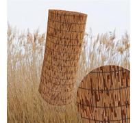 Brise-vue for balcon, clôture de jardin en bambou naturel, protection solaire extérieure durable, 80 x 700 cm, ligne blanche primaire, idéal for les terrasses, balcons et cours(Carbonized Black Line,1