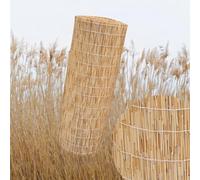 Brise-vue for balcon, clôture de jardin en bambou naturel, protection solaire extérieure durable, 80 x 700 cm, ligne blanche primaire, idéal for les terrasses, balcons et cours(Carbonized Black Line,1