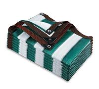 Brise-vue for balcon, toile d'ombrage résistante aux UV 8 x 8 m, bâche à rayures vertes et blanches, tissu respirant avec œillets, protection solaire à 80 %. Idéal for une utilisation en extérieur, ja