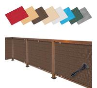 Brise Vue Jardin 0.5 x 2.5 m, Latéral Balcon Brise-Vue, Diverses Couleurs Tailles Au Choix Panneau de Clôture Brise, avec Œillets pour Balcon, Marron