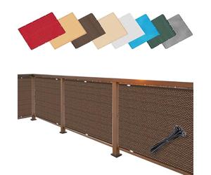 Brise Vue Jardin 1 x 5 m, Latéral Balcon Brise-Vue, Diverses Couleurs Tailles Au Choix Panneau de Clôture Brise, avec Œillets pour Balcon, Marron