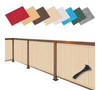 Brise Vue Jardin 3.1 x 5 m, Latéral Balcon Brise-Vue, Diverses Couleurs Tailles Au Choix Panneau de Clôture Brise, avec Œillets pour Balcon, Couleur Crème
