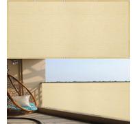 Brise Vue Jardin 90 x 115 cm Antidéchirure, Vent, Couverture de Confidentialité Pare-Soleil Extérieur avec Trous et Serre Câbles pour Jardin et Lieu de Fête Piscine, Jaune Sable