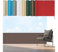 Brise Vue Jardin, Brise Vue 90 x 300 cm 220G/M² Hdpe, Contre Le Vent et Le Soleil avec Œillets, Cordons Brise-Vue, Brise-Vue Balcon pour Jardin Balcon Patio, Marron