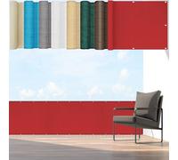 Brise Vue Jardin, Brise Vue 90 x 400 cm 220G/M² Hdpe, Contre Le Vent et Le Soleil avec Œillets, Cordons Brise-Vue, Brise-Vue Balcon pour Jardin Balcon Patio, Rouge