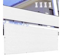 Brise Vue Jardin, Brise-Vue de Clôture 50 x 850 cm Protection Contre Soleil Paravent de Balcon de Jardin avec Serre-Cables pour Balcon Terrasse Jardin, Blanc