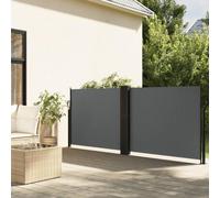 Brise-vue latéral extensible Anthracite opaque Séparateur d'intimité extérieur 140 cm 1000 cm Tissu durable et construction en acier Idéal pour les terrasses et jardins