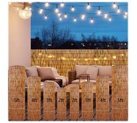 Brise-vue naturel tissé à la main pour balcon, clôture décorative, rouleau de clôture de jardin, séparateur de parasol, 1,4 x 3,7 m, panneau d'intimité extérieur