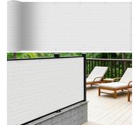 Brise-Vue Occultant 0.7 x 4.5 m, Latéral Balcon Brise-Vue, Diverses Couleurs Tailles Au Choix Brise-Vent de Jardin Ecran, avec Œillets pour Porches, Blanc