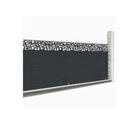 Brise vue occultant 1,5 x 10 M effet lames de clôture motifs FLOWER 160 gr/m²