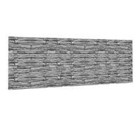 IDMarket Brise-vue occultant 1,8 x 10 m motif pierre grise 160 g/m²