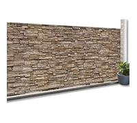 Brise Vue occultant 1,8 x 10 M Motif Pierre Marron 160 GR/m²