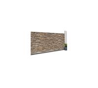 IDMarket - Brise-vue occultant Motif pierre 1,8 x 10 m 160 g/m² Marron