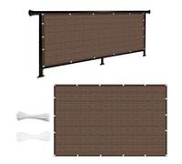 Brise-Vue pour Balcon 0.5 x 3.1 m Protection UV Opaque Résistant Aux Contre Vent sur Mesure Coupe-Vent pour Terrasse pour Balcon Jardin, Marron