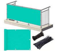 Brise Vue pour Balcon 1.25 x 4 m avec Œillets, Cordons, Résistant à l'eau & Aux Intempéries 160 G M² avec Protection UV Brise Vue Balcon Extérieur pour Jardin Terrasse, Bleu Ciel