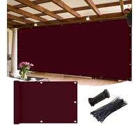 Brise Vue pour Balcon 1.25 x 5 m Imperméable Cache Vue Balcon Protection UV Opaque Résistant Aux Contre Vent Brise Clôture Jardin Extérieure pour Exterieur Terrasse, Vin Rouge