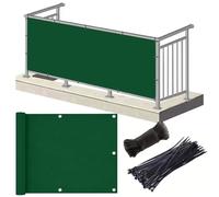 Brise Vue pour Balcon 1.25 x 9.5 m avec Œillets, Cordons, Résistant à l'eau & Aux Intempéries 160 G M² avec Protection UV Brise Vue Balcon Extérieur pour Jardin Terrasse, Vert Foncé