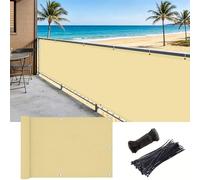 Brise Vue pour Balcon 1.8 x 10 m Imperméable Cache Vue Balcon Protection UV Opaque Résistant Aux Contre Vent Brise et Jardin pour Exterieur Terrasse, Jaune Sable