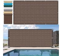 Brise-Vue pour Balcon 100 x 325 cm Protection UV HDPE Brise-Vue Occultant avec Oeillets et Cordons, Facile a Poser pour Balcon Terrasse Jardin, Marron
