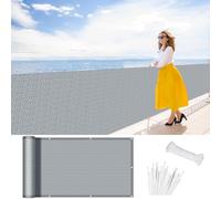 Brise Vue pour Balcon 105 x 800 cm Ant- UV, Protection de La Vie Privée et Sécurité, Opaque Résistant Filet D’Ombrage Clôture D’Ombrage pour Jardin Extérieur, Gris