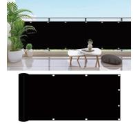 Brise Vue pour Balcon 119 x 690 cm Protection UV, Coupe-Vent et Imperméable, Résistant Aux Intempéries, Filet Occultant Résistant avec Trous et Serre Câbles pour Terrasse, Noir