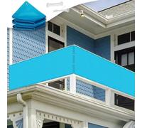 Brise-Vue pour Balcon 120 x 600 cm 220G/M² Hdpe, Contre Le Vent et Le Soleil avec Œillets, Cordons Brise Vue, Clôture Jardin Extérieure pour Jardin Extérieur, Bleu Ciel