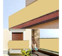 Brise Vue pour Balcon 125 x 390 cm PES, Écran Occultant Opaque Protection UV, Résistant Au Vent et à l'eau Vue Brise-Vent de Jardin pour Exterieur Terrasse, Jaune Sable