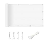 Brise Vue pour Balcon 126 x 935 cm Protection UV, Coupe-Vent et Imperméable, Résistant Aux Intempéries, Cache Vue Balcon Protection avec Trous et Serre Câbles pour Terrasse, Blanc