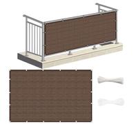 Brise-Vue pour Balcon 240 x 420 cm Protection UV Opaque Résistant Aux Contre Vent sur Mesure Bache Balcon pour Jardin, Marron