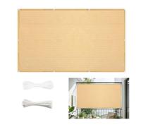 Brise-Vue pour Balcon 240 x 420 cm Respirant Toile Protection Contre Soleil avec Tissu HDPE Cache Terrasse pour Balcon Jardin, Couleur Crème