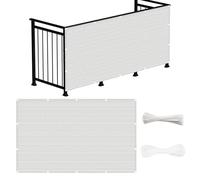 Brise-Vue pour Balcon 240 x 420 cm Respirant Toile Protection Contre Soleil avec Tissu HDPE Écran de Confidentialité pour Exterieur Terrasse Patio pour Balcon Jardin, Blanc