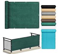Brise-Vue pour Balcon 60 x 175 cm Éviter Les Regard Indiscret Clôture Brise Vue HDPE Pare Soleil Au Vent, Résistance à La Déchirure pour Balcon Jardin Patio Terrasse, Vert Foncé