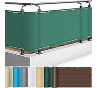 Brise-Vue pour Balcon 70 x 700 cm éviter Les Regard indiscret Brise Vent Terrasse avec Oeillets Attaches de câble pour Jardin, Balcon, Vert Foncé