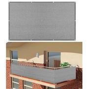 Brise Vue pour Balcon 75 x 100 cm Protection Solaire Respirant Cache Vue Balcon, Protection UV Renforcé avec Oeillets et Cordons Pare Vue Balcon Facile à Installer, pour Balcon Patio, Gris Clair