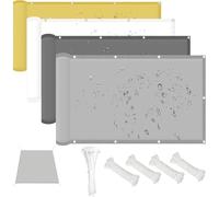 Brise Vue pour Balcon 75x400cm Imperméable Couverture de Confidentialité Écran Protection UV Opaque pour Balcon with Cable Ties Pare Soleil Fence Screen for Balcony,pour Jardin Extérieur ，Gris clair