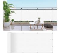 Brise Vue pour Balcon 77 x 690 cm Protection UV, Coupe-Vent et Imperméable, Résistant Aux Intempéries, Filet Occultant Résistant avec Trous et Serre Câbles pour Terrasse, Blanc