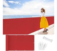 Brise Vue pour Balcon 80 x 750 cm Ant- UV, Protection de La Vie Privée et Sécurité, Opaque Résistant Filet D’Ombrage Clôture D’Ombrage pour Jardin Extérieur, Rouge
