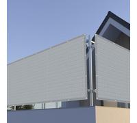 Brise-Vue pour Balcon 90 x 400 cm HDPE 220G/M², Protection Contre Soleil, Résistant Aux Intempéries Brise Vue Balcon Cache Vue Exterieur Jardin pour Jardin Extérieur, Gris