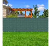 Brise Vue pour Balcon 90 x 680 cm Protection UV Opaque Résistant Aux Contre Vent avec Attaches Filet D’Ombrage Clôture D’Ombrage pour Jardin Balcon Patio, Vert Foncé