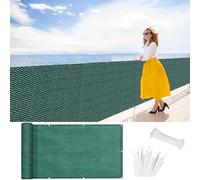 Brise Vue pour Balcon 95 x 150 cm Ant- UV, Protection de La Vie Privée et Sécurité, Opaque Résistant Filet D’Ombrage Clôture D’Ombrage pour Jardin Extérieur, Vert Foncé