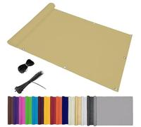 Brise-Vue pour Balcon 98 x 400 cm avec Œillets, Cordons, Résistant à l'eau & Aux Intempéries 160 G M² avec Protection UV Brise Vue Balcon et Jardin pour Jardin Exterior, Jaune Sable