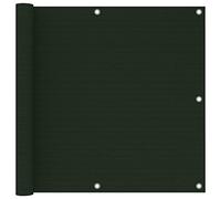 Brise-vue pour balcon, balcon, balcon - Perméable au vent et à l'eau - Avec œillets en aluminium - 100 % intimité - Pour balcon, jardin en plein air - Vert foncé - 90 x 600 cm
