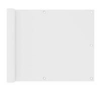 Brise-vue pour balcon - Blanc - 75 x 500 cm - En tissu Oxford avec revêtement en polyuréthane - Imperméable - Protection UV - Pour balcon et terrasse - Protection contre le vent - Avec corde et