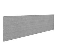 Brise-vue pour balcon et clôture - 40 x 300 cm - 85 % de blocage - Maille avec œillets et attaches de câble - En polyéthylène haute densité - Gris - Disponible en 40 cm/50 cm/60 cm de hauteur