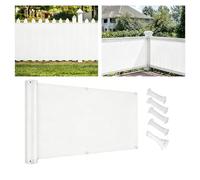 Brise Vue pour Balcon Extérieur - 0.9x10m Blanc - Cache Vue Opaque Imperméable avec Protection Anti-UV,Pare-Soleil Jardin et Terrasse, Brise Vue avec Serre-câbles Inclus 90x1000cm