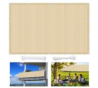 Brise-vue pour balcon extérieur, 2,4 x crème, protection contre le vent et le soleil avec corde de 1 x 5 m, solution de protection idéale pour l'extérieur